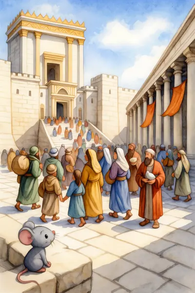 Pieps und Jesus im Tempel Gottes